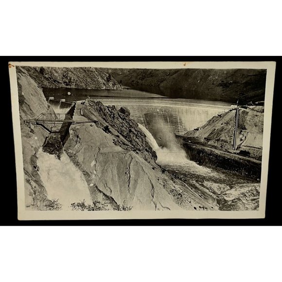 Postcard RPPC Arrowrock Dam Boise ID Idaho c1915 Reservoir Irrigation - Picture 1 of 6